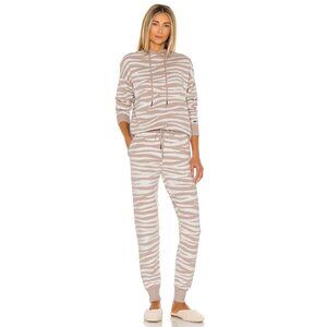 NWT Soia and Kyo taupe pink and white zebra print trackpants, M
